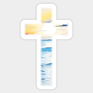 Hopeful Cross Sticker